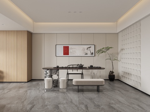  现代办公室3d模型 