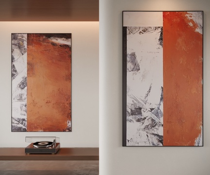 现代中古风装饰画su模型