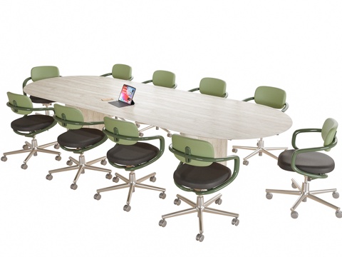 现代会议桌椅 办公椅su模型