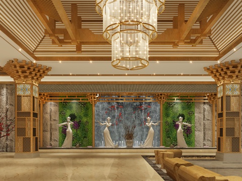  中式足浴 浴场 洗浴中心 休闲中心 韩式浴场3d模型 