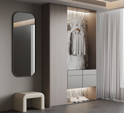 现代意式鞋柜 入户玄关柜su模型