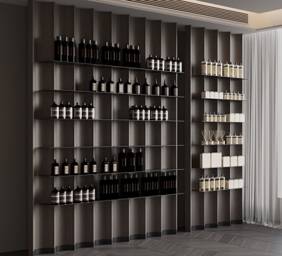 现代意式化妆品架 置物架su模型