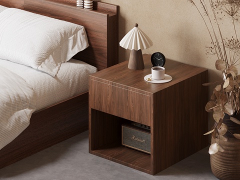 中古风床头柜su模型