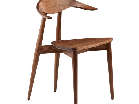 木质单椅 餐椅su模型