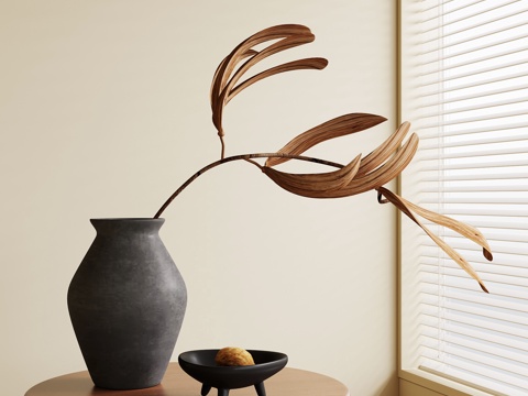  侘寂中古摆件 新中式摆件3d模型 