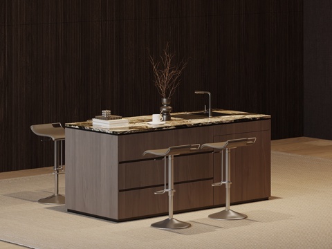 现代意式岛台 吧台3d模型