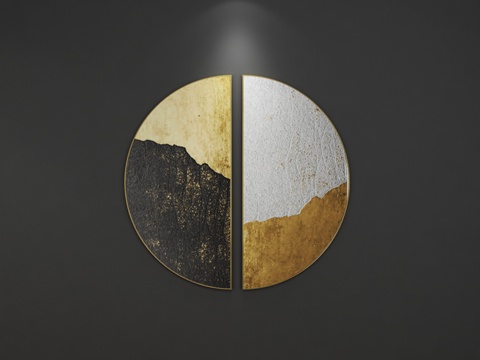  现代圆形抽象装饰挂画 圆形画 装饰画 抽象画 画 3D模型3d模型 