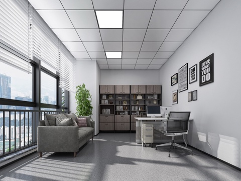  其它办公室办公桌书柜沙发3d模型 