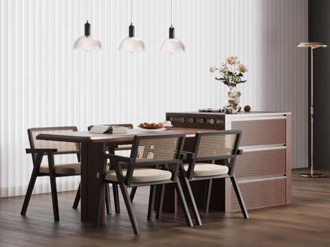 中古风岛台 吧台su模型