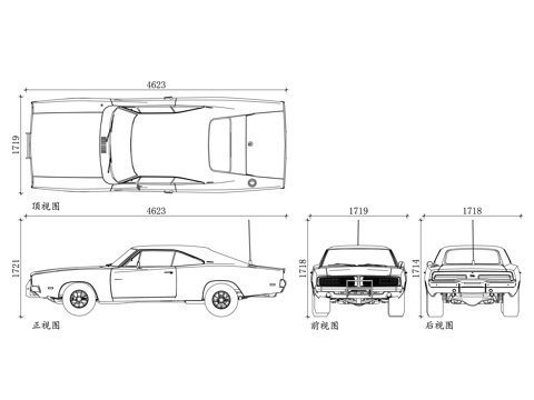 道奇汽车 道奇轿车 道奇SUV 道奇皮卡 道奇肌肉车cad施工图