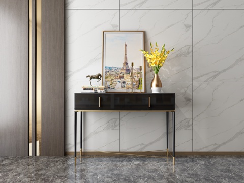  后现代轻奢玄关柜3d模型 