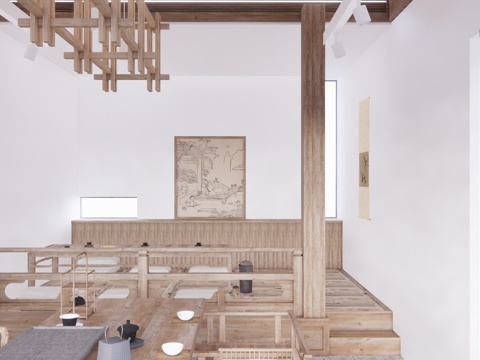 茶桌 茶台 家装 茶桌椅 茶几 茶具su模型