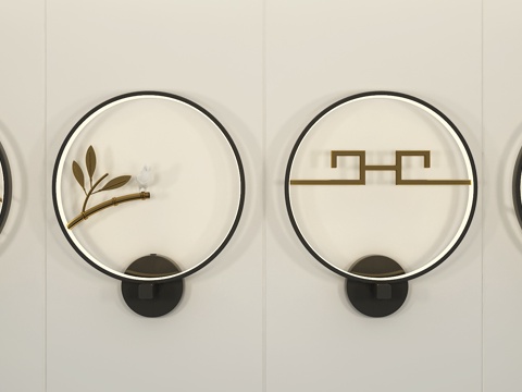  新中式雅致壁灯3d模型 