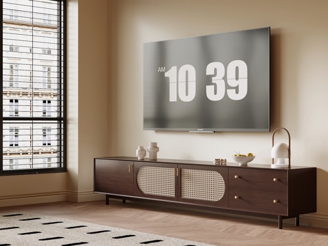 中古风电视柜su模型