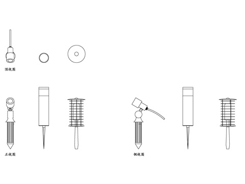 道钉灯 路面道钉灯 太阳能道钉灯 地埋式道钉灯 道路警示灯cad施工图