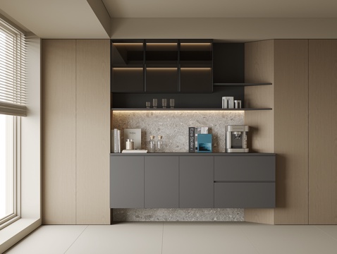  现代酒柜餐边柜su模型 