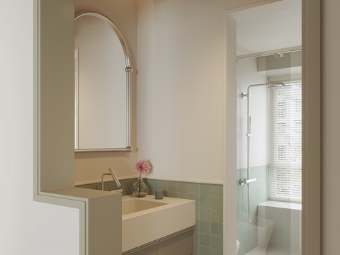 现代法式卫生间su模型