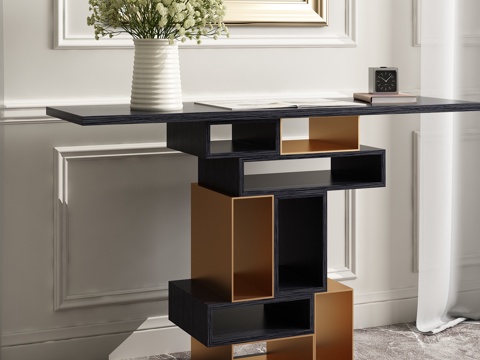  现代轻奢玄关柜装饰柜模型3d模型 