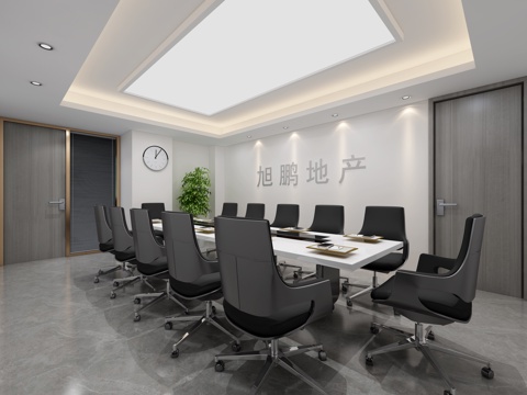  现代会议室模型 现代风格3d模型 