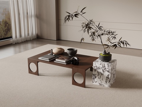 中古风茶几su模型