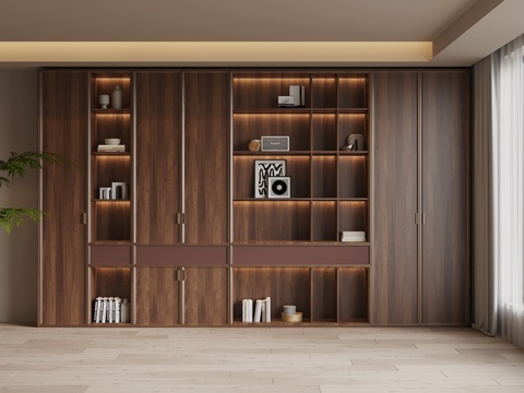 中古风书柜su模型