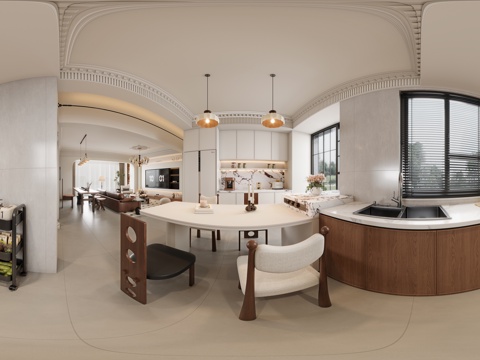  法式中古餐厅全景 