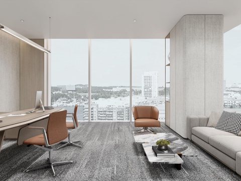  最新完整版办公室施工图效果图合集cad施工图 