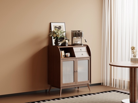 中古风边柜 餐边柜su模型