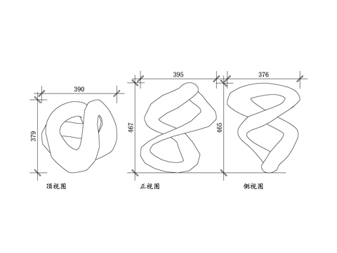 抽象雕塑 现代雕塑 艺术装置 非具象雕塑 当代艺术雕塑cad施工图