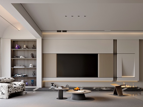  现代风格家居客厅3d模型 