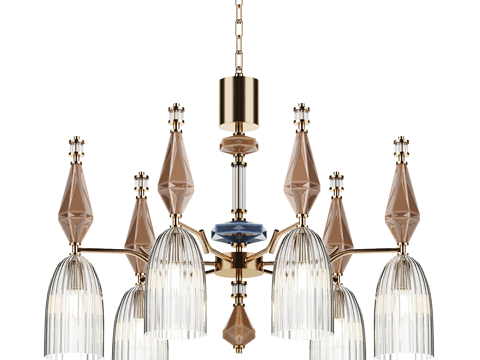  现代简约轻奢吊灯 吊灯 简约吊灯 餐厅吊灯 客厅吊灯 玻璃吊3d模型 