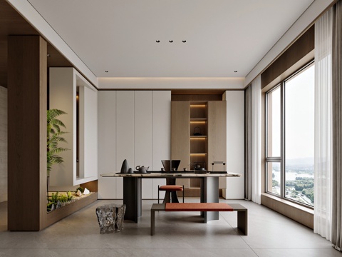  现代风格家居茶室3d模型 