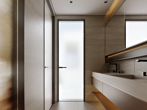  现代风格家居卫生间3d模型 