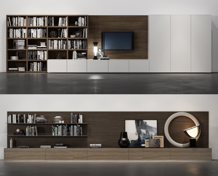  现代电视柜电视墙装饰品装饰架灯电视3d模型 