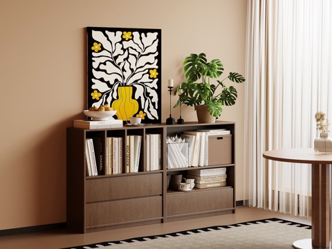 中古风玄关柜 边柜 端景柜su模型