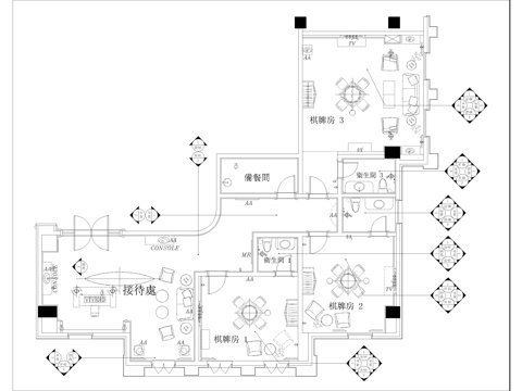 最新全套 棋牌室 施工图合集cad施工图