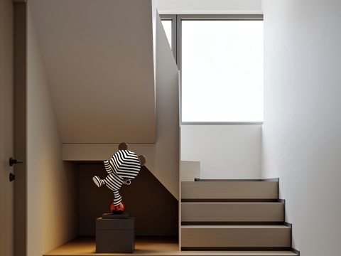  现代风格家居楼梯间3d模型 