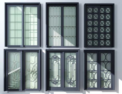  简欧实木门3d模型组合3d模型 