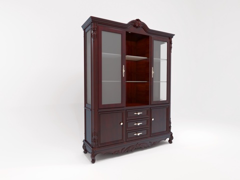  欧式古典欧式酒柜模型3d模型 