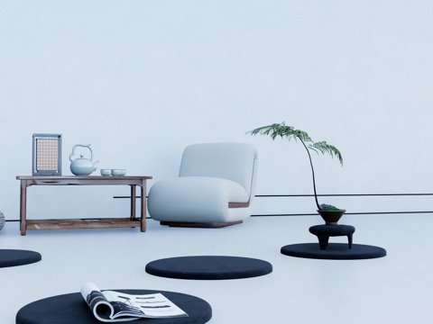 茶桌 茶台 家装 茶桌椅 茶几 茶具su模型