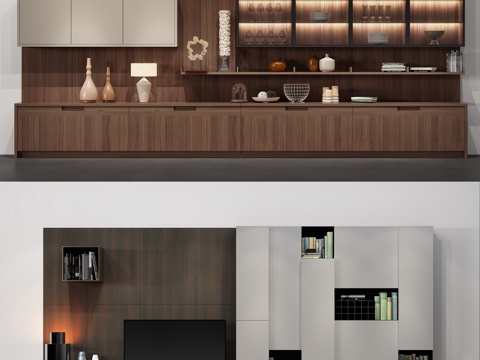  北欧现代电视柜装饰品装饰柜3d模型 