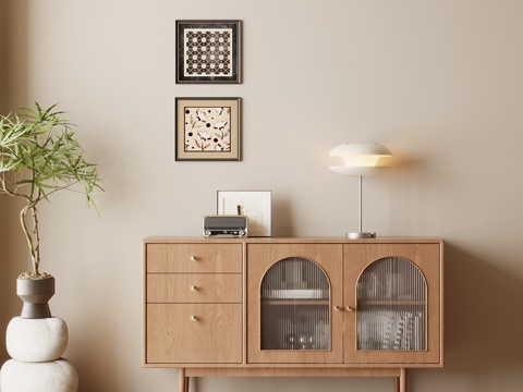 中古风玄关柜 边柜 端景柜su模型