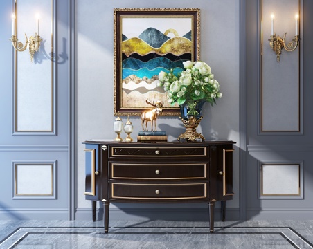  欧式古典玄关桌3d模型 