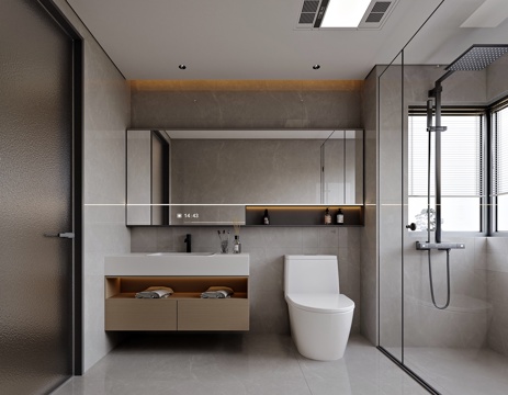  现代风格家居卫生间3d模型 