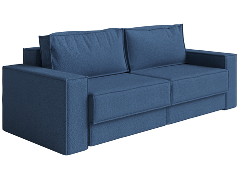  现代简约双人沙发  双人沙发 蓝色双人沙发3d模型 