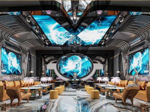 最新2套 KTV 派对房 施工图 效果图合集cad施工图