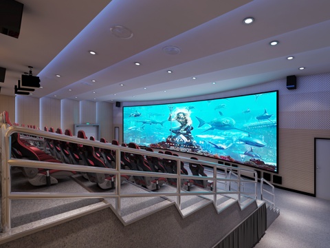  现代简单5D电影院 用的抓紧时间收入阆中3d模型 