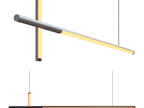  长条吊灯 现代吊灯 简约吊灯 吊灯 条形吊灯3d模型 