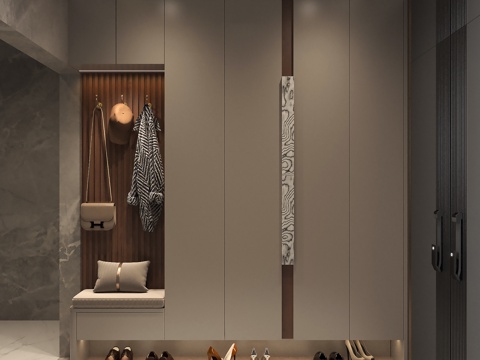 入户鞋柜 玄关鞋柜 门厅鞋柜 装饰性鞋柜 储物柜鞋柜su模型