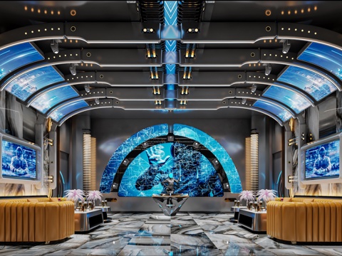 最新2套 KTV 派对房 施工图 效果图合集cad施工图